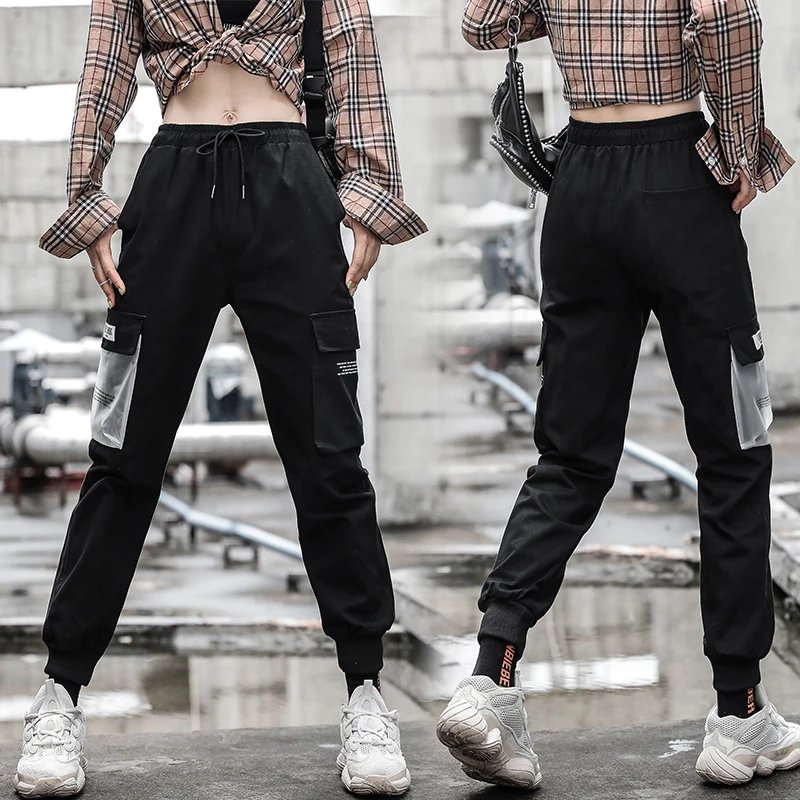 2019 Новое поступление Женская Мода Личность Тонкий уличная черный розовый Харан