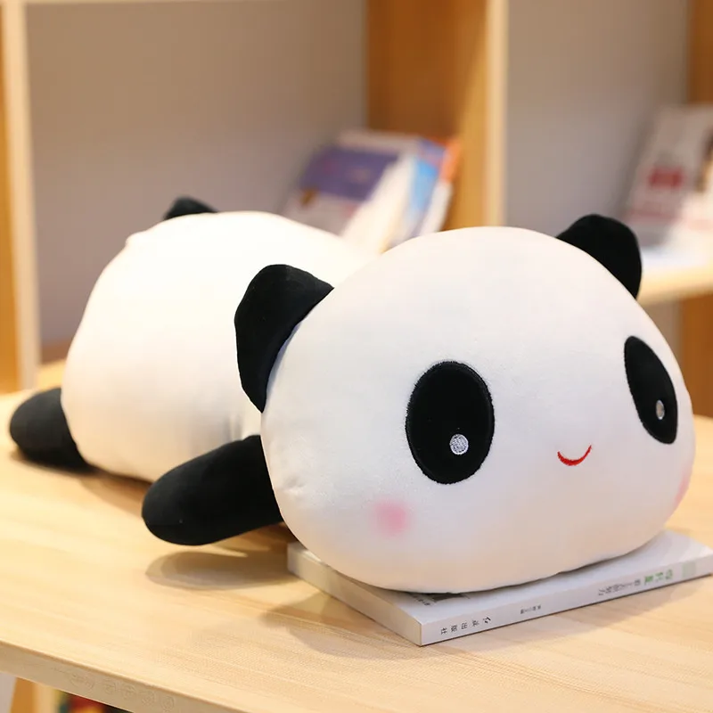 panda Желтая утка Пикачу Спящая длинная подушка милая кукла девочка Плюшевая Игрушка Ленивый человек кровать на большой хаски кукла-Хомяк милый комфорт - Цвет: panda