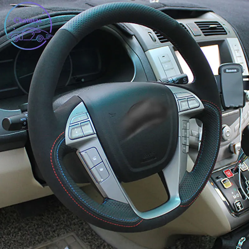 

Держатель замшевый черный для BYD S6, S7, G5, TANG SONG, на заказ, Ручное шитье, чехол рулевого колеса автомобиля