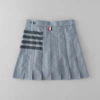 4 color new vintage tb classic women skirt mini high waist pleated tennis skorts female korean style striped faldas mujer