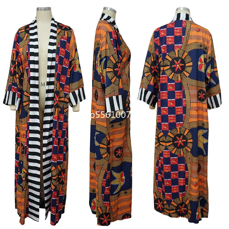 Осень 2021 Модная стильная африканская Женская длинная куртка с принтом Одежда