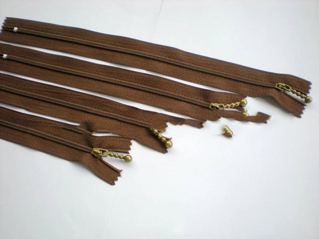 10 шт. Металлические молнии 25 см 3 # застежка-молния бронзовая Золотая зуб для