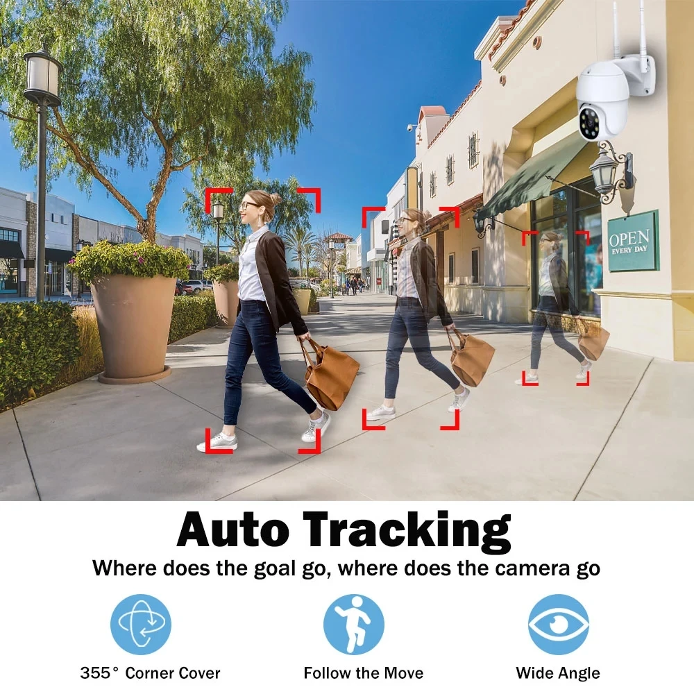 1080P HD IP Камера Наружная Умный Дом Безопасность CCTV WiFi Скоростная Купол PTZ Onvif 2MP Цветное Ночное Видение.