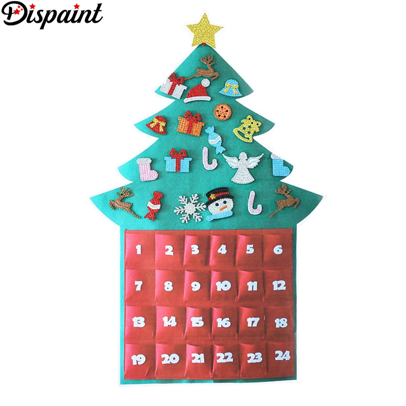 

Dispaint 5D DIY Diamond Painting Christmas Tree New Year Gift Kid Toy Artificial Tree Wall Window Sticker Christmas Home Decor