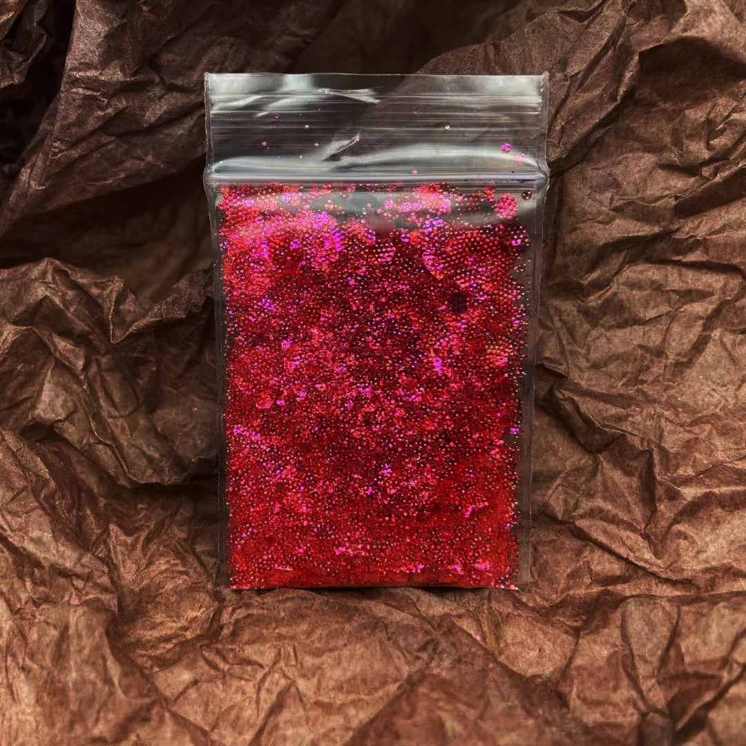 Голографические лазерные неоновые розовые фотообои шестигранной формы