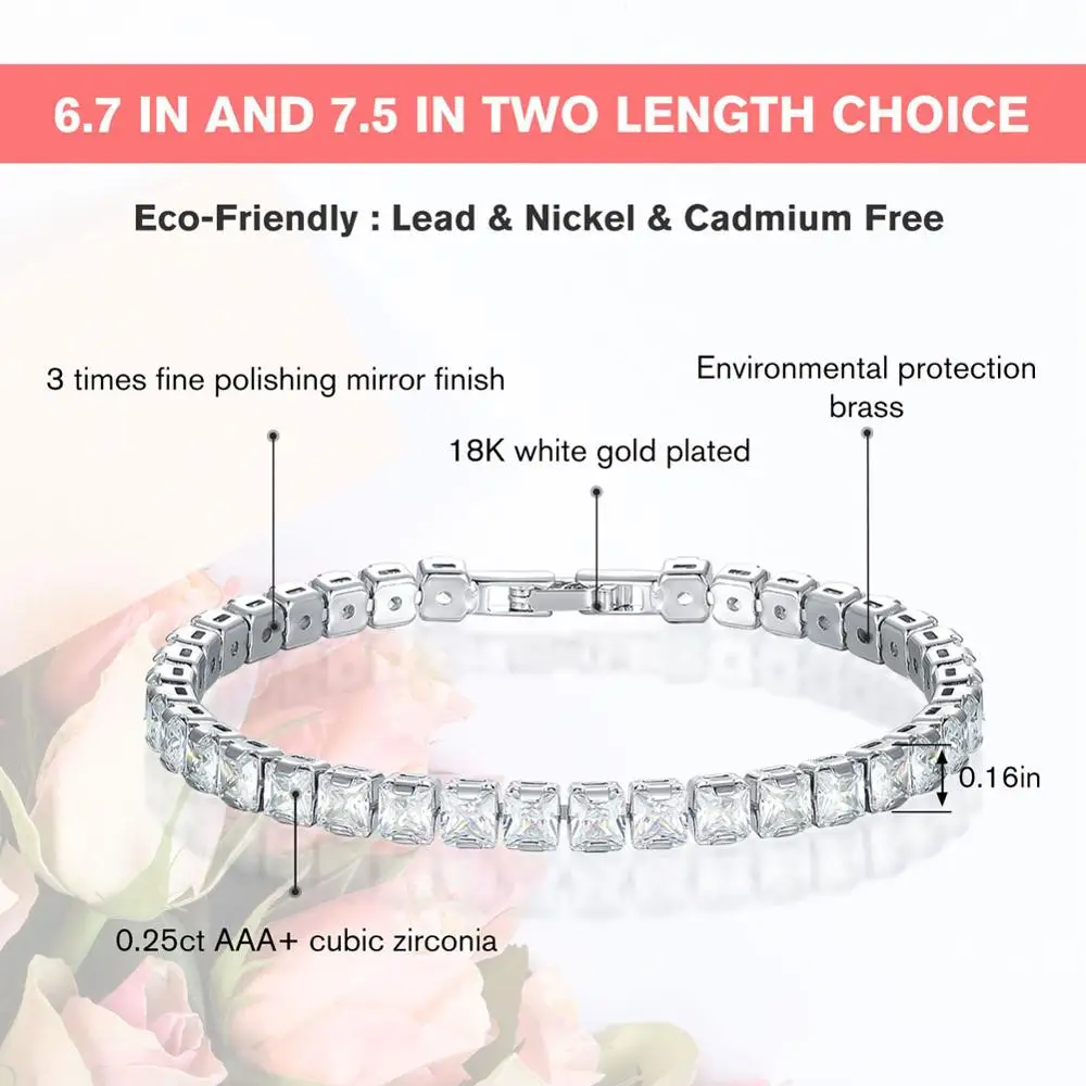 UMODE Новинка 4 мм 5 6 круглая квадратная искусственная циркония для женщин мужчин