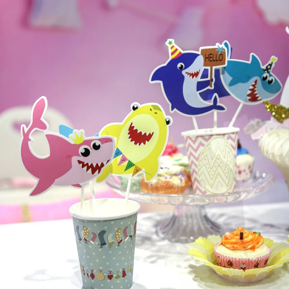 Вечерние украшения в виде акулы для малышей милый мультяшный КИТ торт шляпа