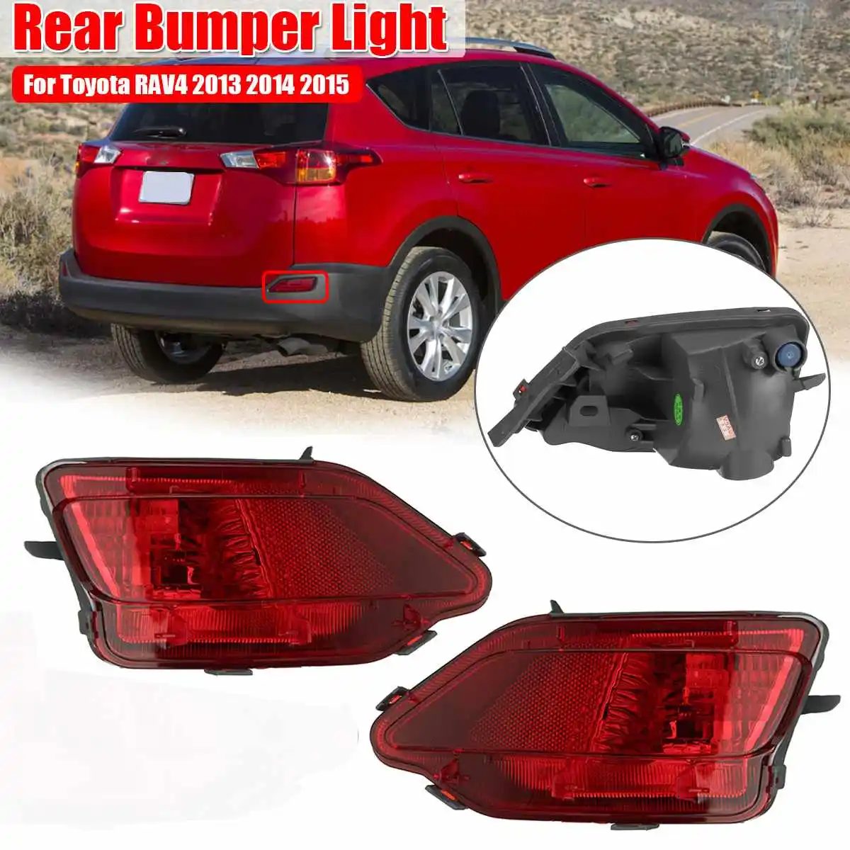 

Pair Rear Tail Bumper Light Left/Right Rear Fog Lamp Reflector Lights Turn Signal Indicator for Toyota RAV4 2013 2014 2015