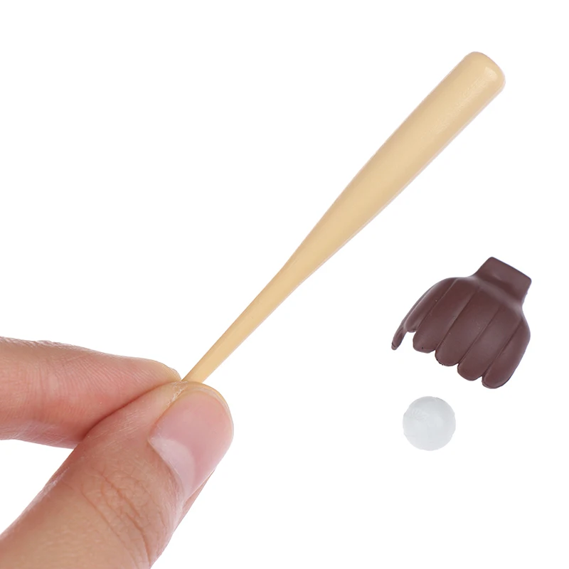 

1/12 Doll house Miniature Furniture Baseball Bat & Mitt Set Home Study Room Doll House Decor Dolls Accessory Mini Kids Toys