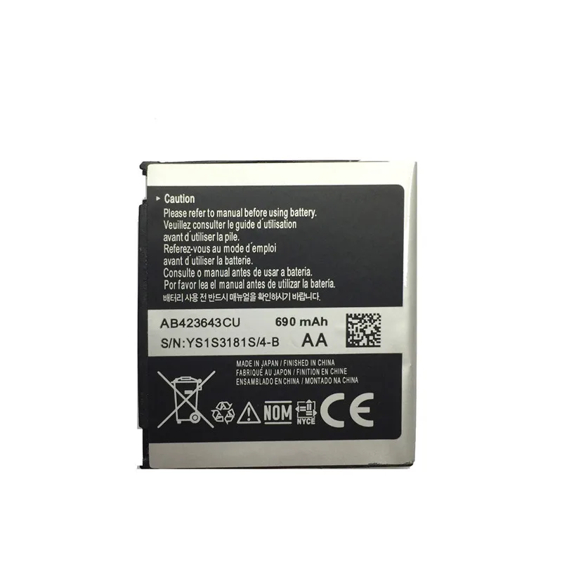 AB423643CU Планшет Батарея AB423643CU(AB423643CC AB423643CE) для samsung X828 D830 D838 E840 F589 F639 U100 U308 U600 X820 - Цвет: AB423643CU