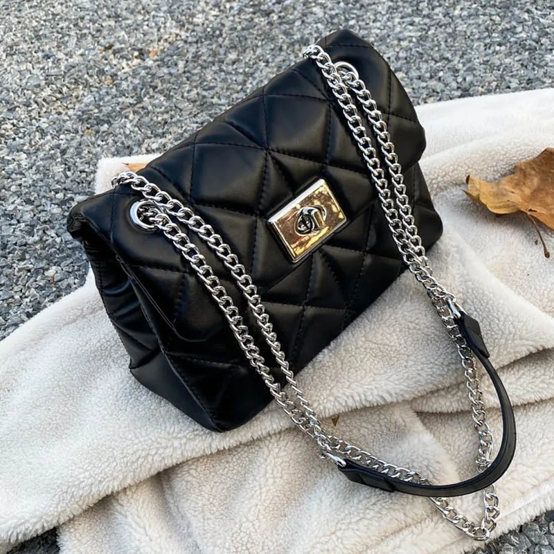 

Классические стеганые сумки-конверты с металлической цепочкой для женщин, новинка 2020, сумки на плечо, Сумка через плечо с регулируемой цепо...