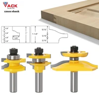 vack 3pcs 12mm bit raised panel cabinet door router bit set bevel 12 shank woodworking cutter tenon cutter woodworking tools