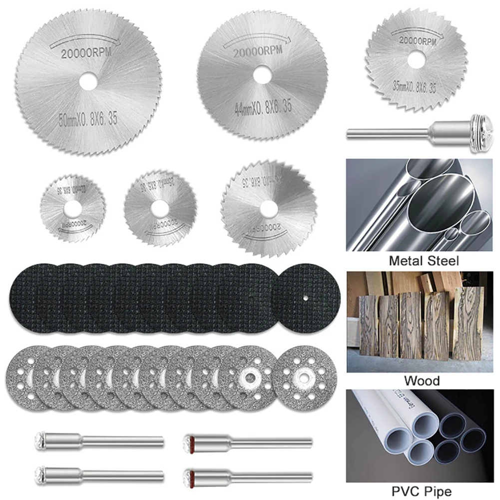 

31pcs Diamond Cutting Wheels HSS Circular Saw Blade Rotary Resin Cut Off Discs Wood Working Tool Mini Drill Rotary Tool Items
