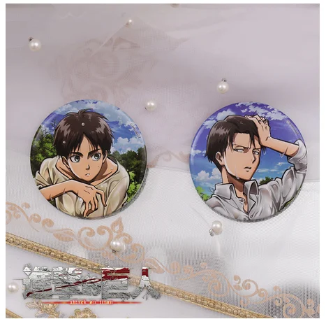 

2PCS Anime Attack on Titan Eren Jaeger Mikasa Ackerman Badge Cosplay Button Brooch Pin Emblem Clothings Backpacks Itabag Decor