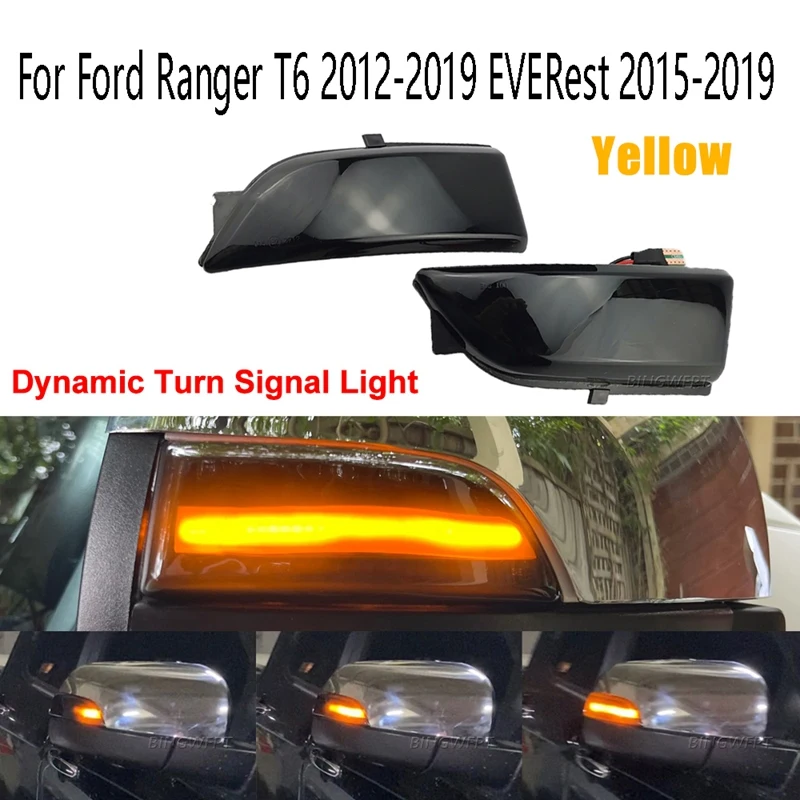 

For Ford Ranger T6 2012-2019 Everest 2015-2019 Dynamic Scroll LED Turn Signal Light Sequential Rearview Mirror Indicator