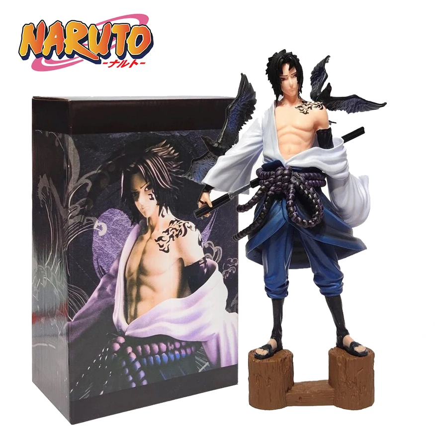 

Naruto Shippuden Anime Figure Uchiha Sasuke Crow Curse Seal PVC Model Collectible GK Doll Kids Toys Gift 27cm