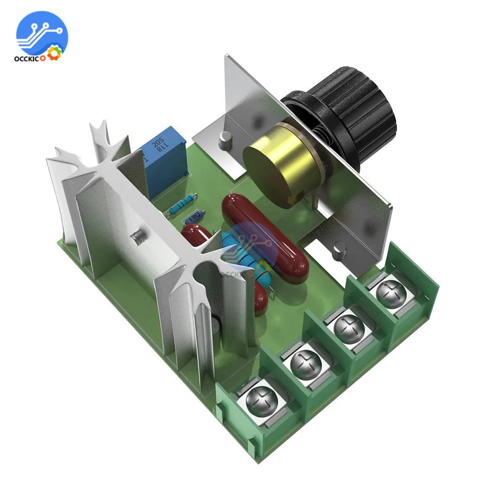 Регулятор скорости 220 В 2000 Вт тиристорный регулятор напряжения диммирующий