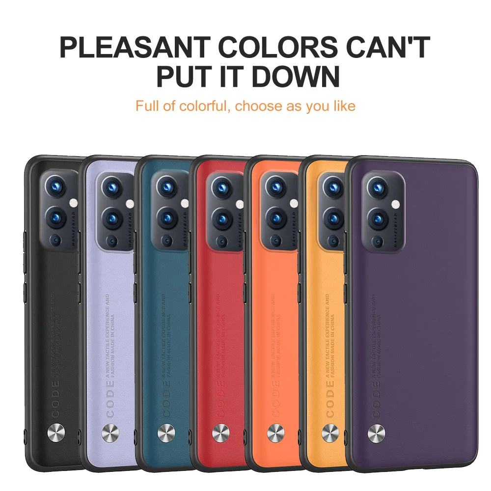 luxury leather case for oneplus 9 shockproof full cover phone back shell coque fundas for one plus 9r 9pro 8 8t silicone bumper free global shipping
