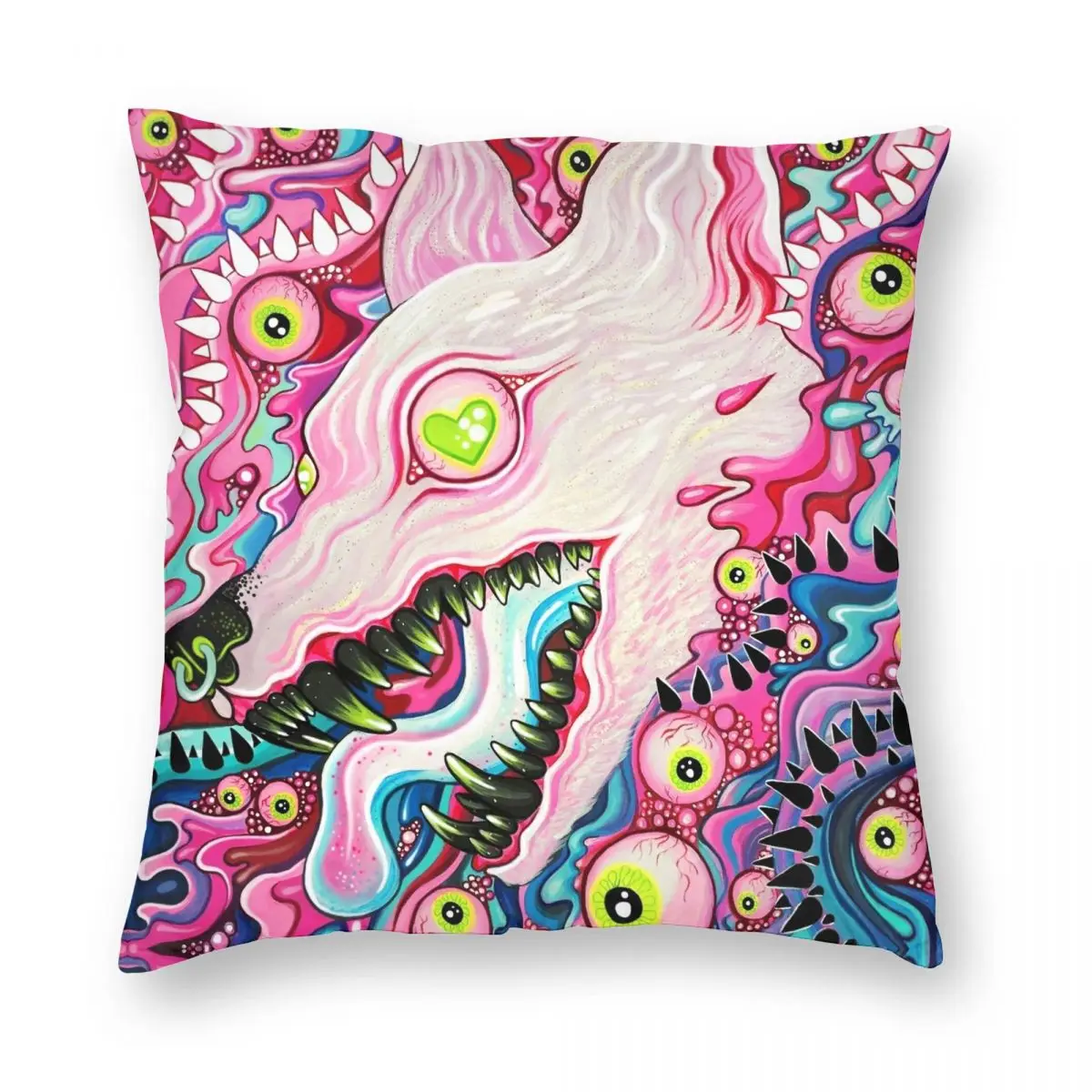 

Glitterwolf Acrylic Square Pillowcase Polyester Linen Velvet Creative Zip Decor Home Cushion Case