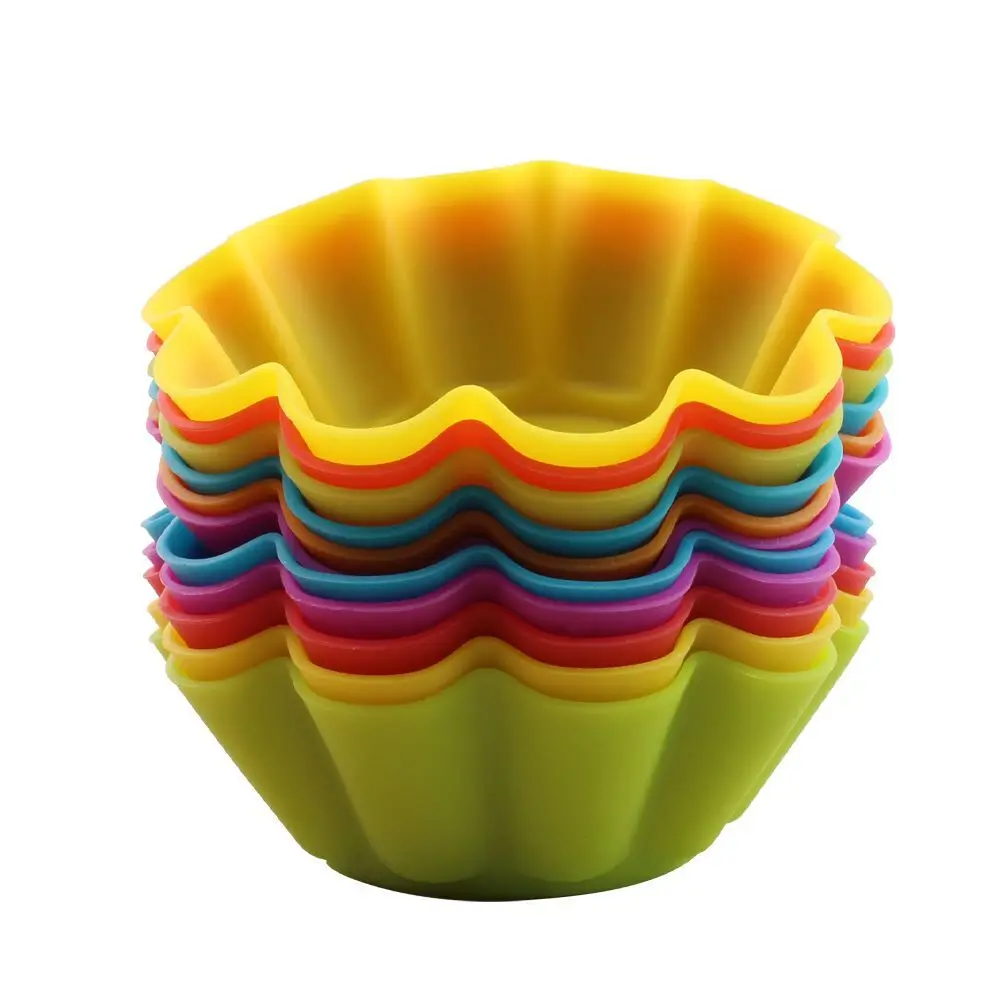 

10 Pieces/Set Silicone Cake Baking Molds Cake Mold Silicone Cupcake Cup Home Kitchen Cooking Tools Random Color