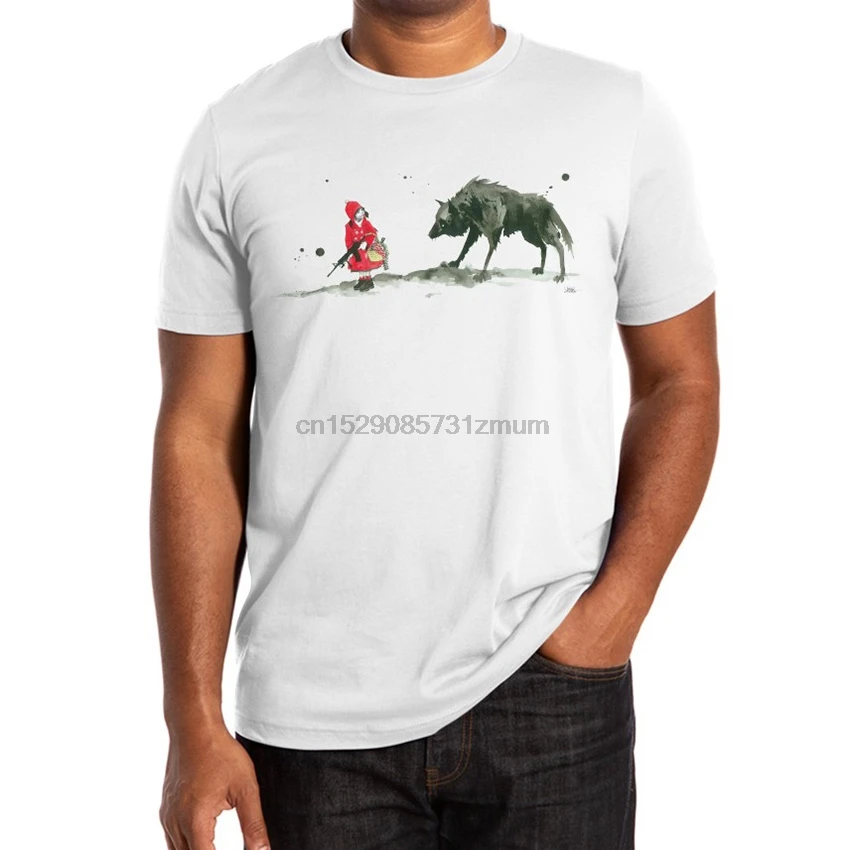  С рисунком Красная Шапочка футболка с принтом Большой плохой волк пистолеты