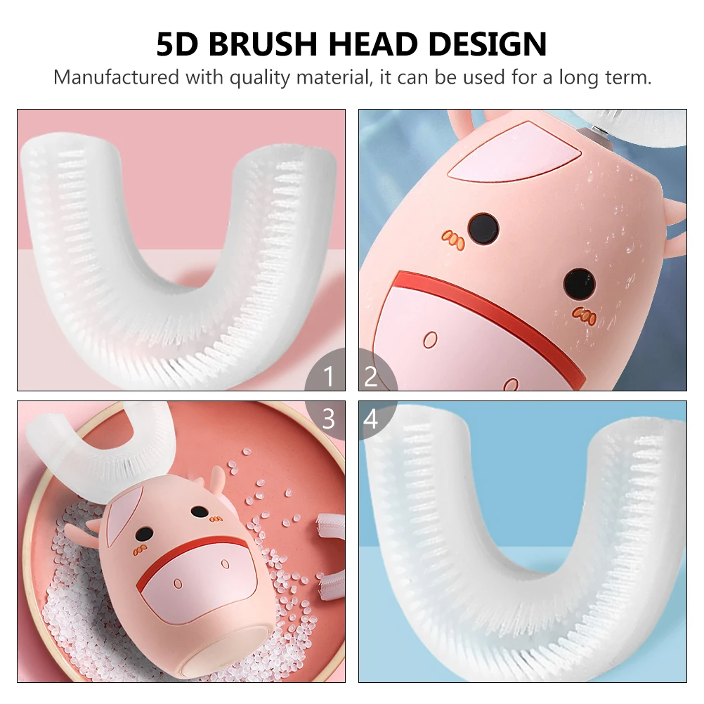

1 Set Electric Children Toothbrush U-Shaped Electric Toothbrush Electric Tooth Brush Cartoon U-Shaped Ultrasonic Toothbrush