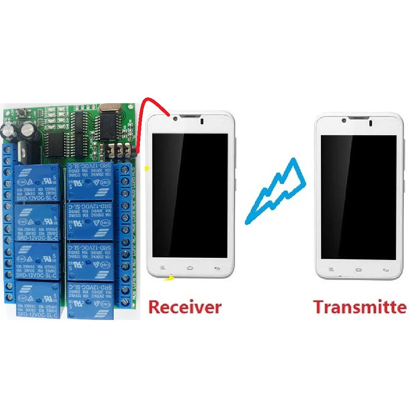 AD22A08 DC12V 8 каналов DTMF реле MT8870 декодер телефон пульт дистанционного управления