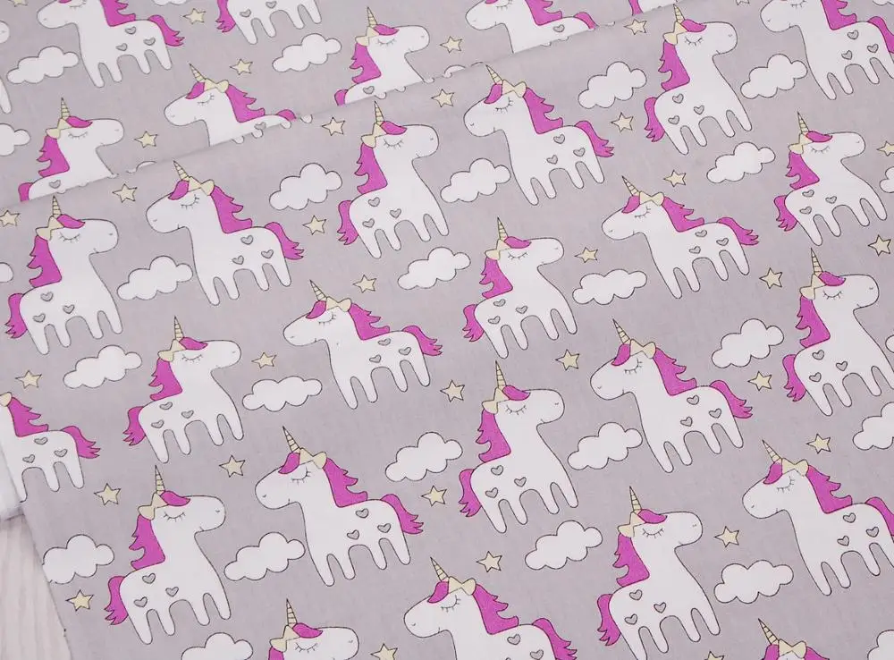 Вышитый Единорог из 100% хлопка розовый серый синий звезды сделай сам шитье для