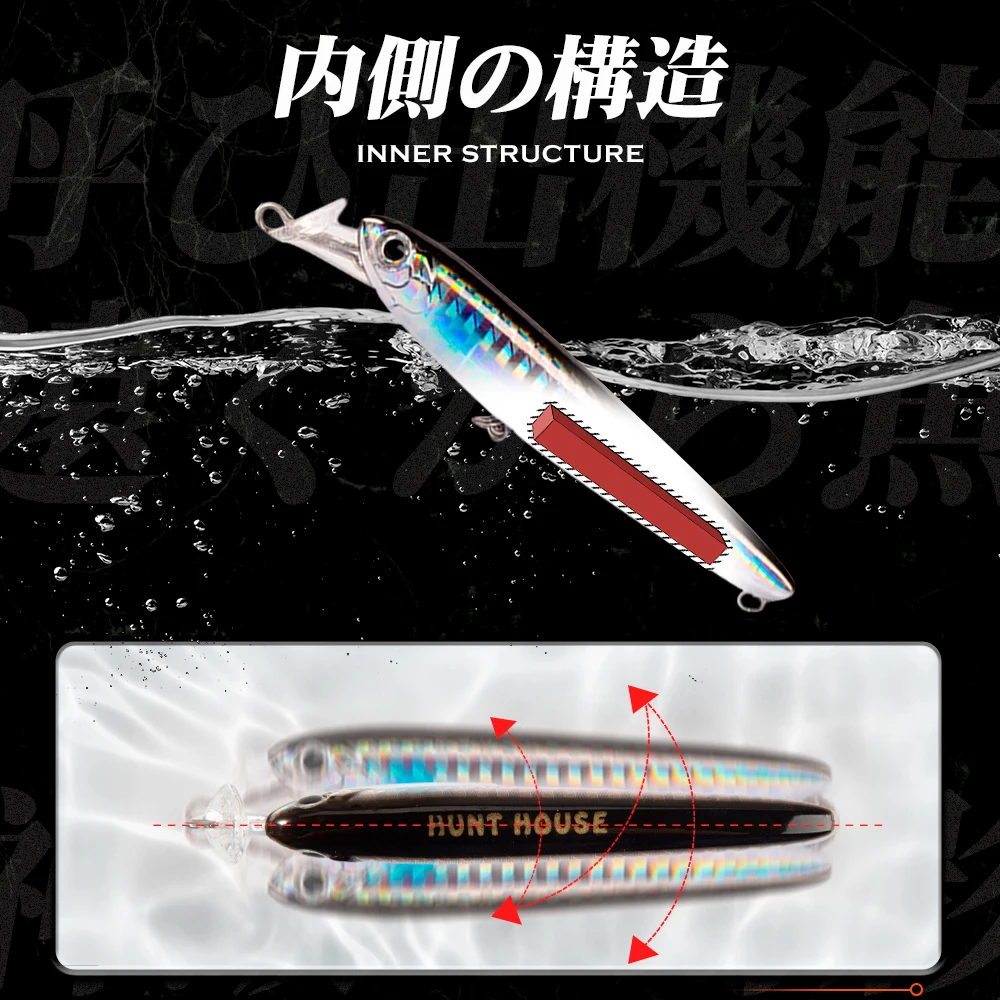 Hunthouse Minnow приманка поппер для рыбалки 75 95 мм 13 г 22 погружные наживки искусственная