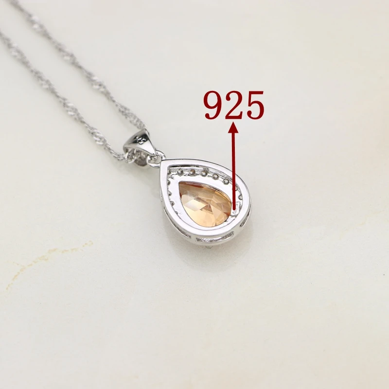 Комплект из колье и серёг серебра 925 пробы с фианитом|Ювелирные наборы| |