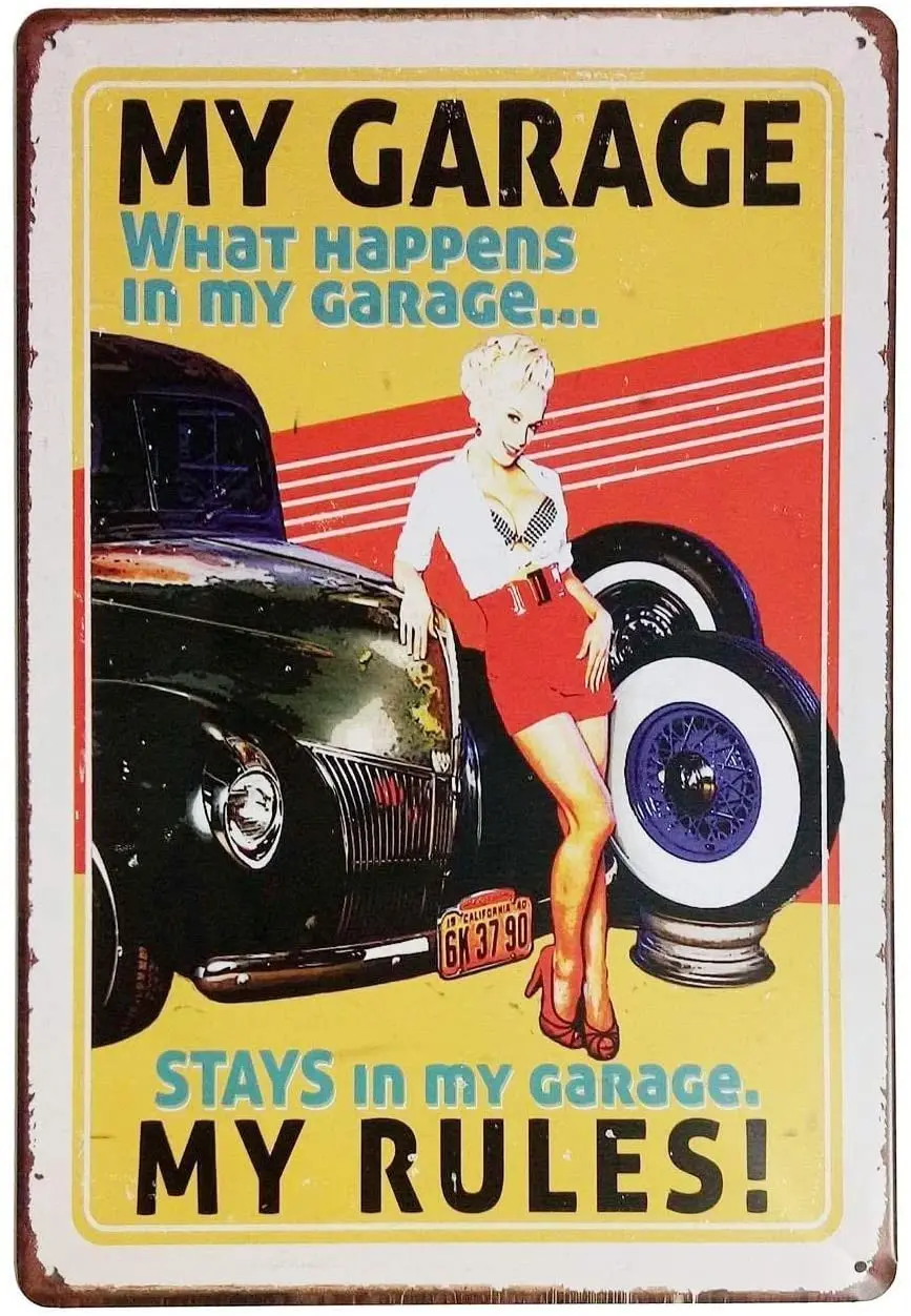 

My What Happens In My My Rules Metal Tin Sign Home Garage Bar Supplies Lightweight and Interesting12 X 8 Inch