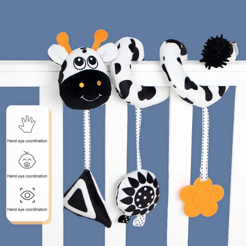 

Симпатичные подвесные игрушки пазл детская игрушка Мультяшные животные мягкие на ощупь Раннее Обучение Кукла-погремушка кулон для новорож...