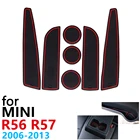 Противоскользящий резиновый коврик для подстаканника, дверной паз для BMW MINI R56 R57, крышка ONE Cooper S 2006  2013, аксессуары, коврик для телефона 2012