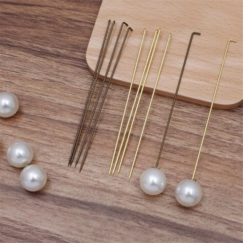 

PEMODOX 100 pieces Jewelry Clothing Accessories Brass Long Pin Brooch Collar Pin Cardigan Shawl Buckle