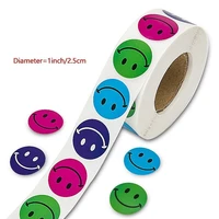 500pcs round smiley happy sticker 1 inch notebook decor scrapbook seals labels for school teacher reward kid stationery stickers