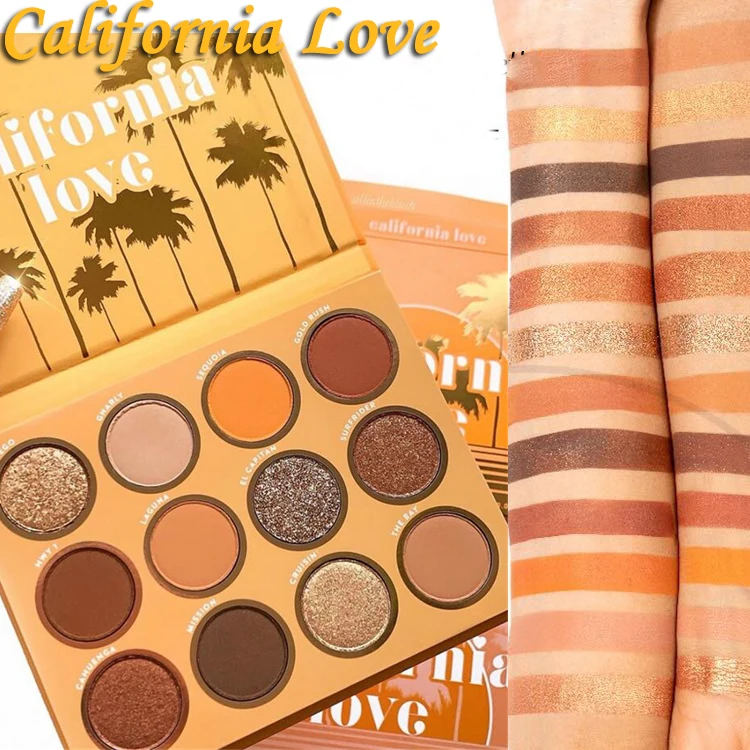 California Love палитра теней для век Nude матовый пигментный оттенки летний макияж блеск