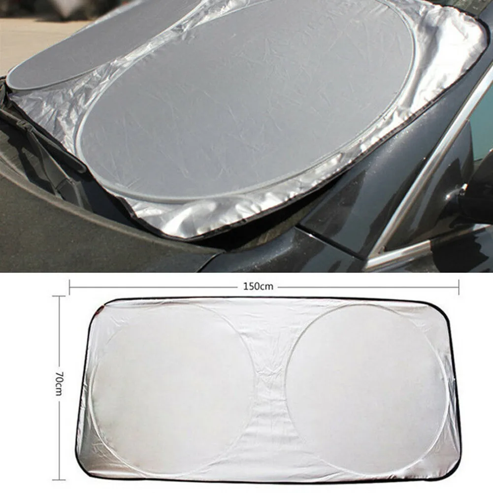 

Car Foldable Sun Shade Windshield Durable Reflective Block Heat Cover 150*70cm Exterior Accessories Sunshades