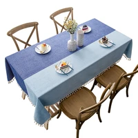 blue and green rectangle polyester tablecloth standar size table cover cloth for kitchen restaurant wedding party decoration