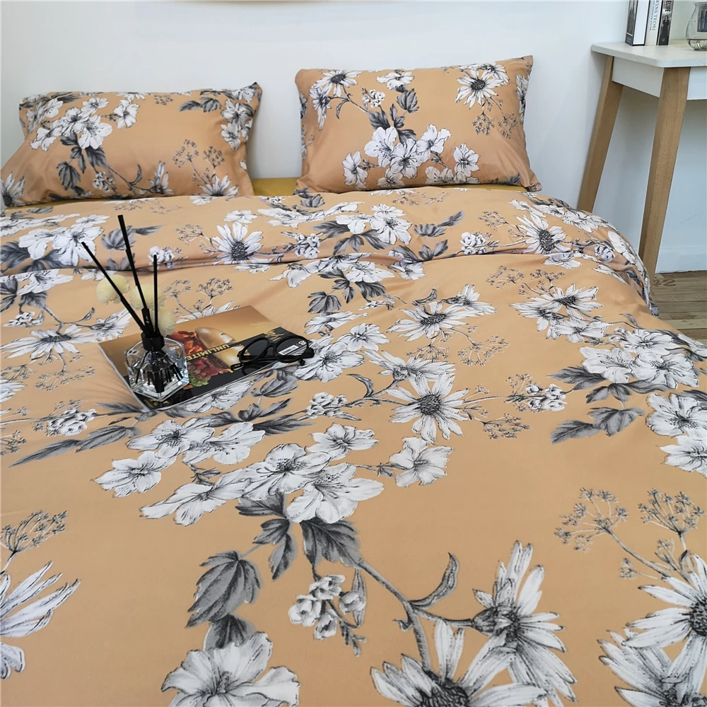 

Customizable 3PCS bedding duvet cover sets flower style bedroom home 2PCS