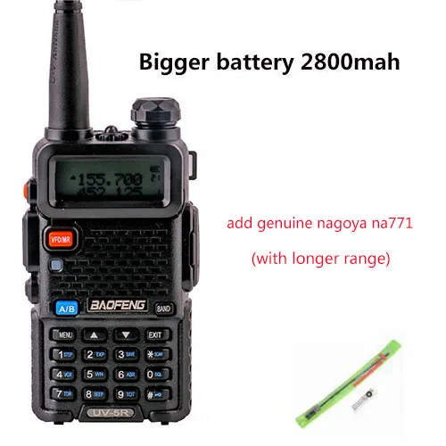 add longer antenna Baofeng UV-5r walk talk 2800 мАч baufeng 5 Вт рация 10 км УКВ радиостанция мобильный двухдиапазонный радиоприемник woki toki - Цвет: add longer antenna