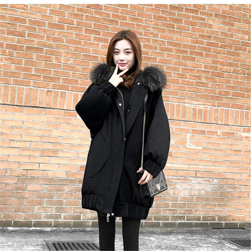 

Winter Women Warm Jacket 2010 New Style Mid-Length Fashion Hooded Thickening Cotton Coat Casual Loose Large Size Female Parkas