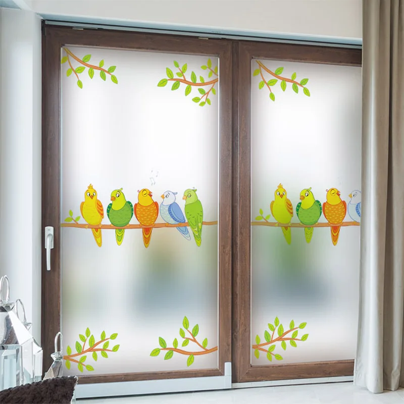 Наклейка на окно стекло s птицы статическое искусство раздвижная дверь клеящаяся