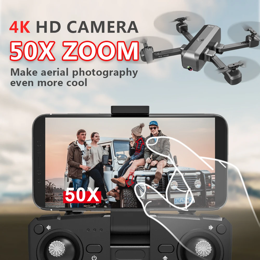 RC Quadcopter SG706 Drone 4K HD широкоугольная Двойная камера Wi-Fi FPV складной оптический поток