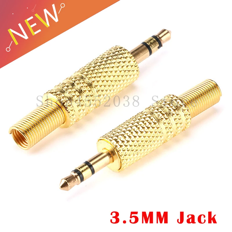 Позолоченный штекер для наушников 3 5 мм 2 полюса 1 шт.|Соединители| |