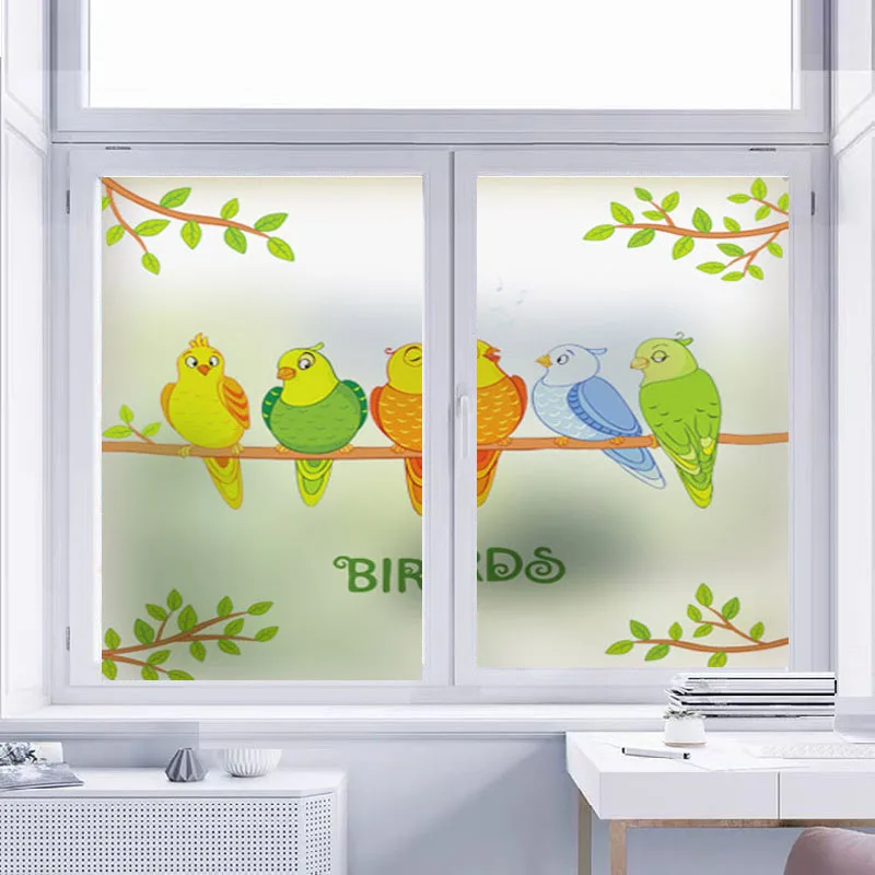 Наклейка на окно стекло s птицы статическое искусство раздвижная дверь клеящаяся