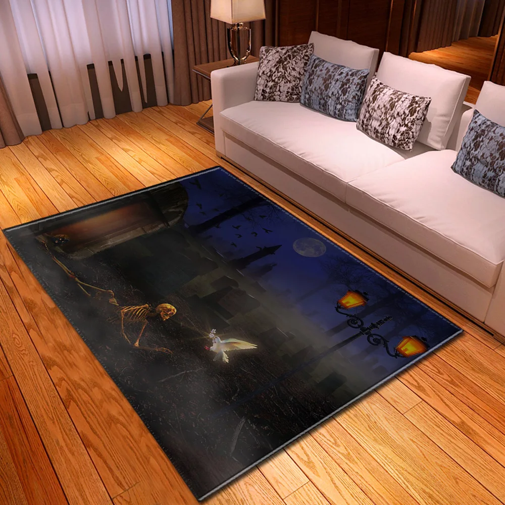 Skull Halloween Area Rugs abstract Skulls 3D printing Carpets for Living room bedroom decorate Floor Mats Home Big Carpet | Дом и сад