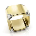 Роскошное квадратное легкое металлическое кольцо с кристаллами в виде углов для женщин, обручальное, свадебное, вечернее кольцо, ювелирные изделия, размер 6-13