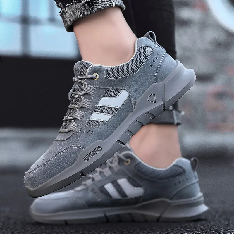 Мужские парусиновые туфли повседневная обувь из свиной кожи износостойкая