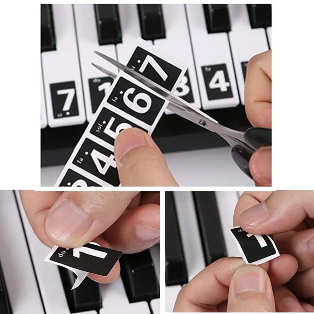 

Piano Keyboard Sound Name Stickers 61 Keys Keyboard Stickers 24*14MM