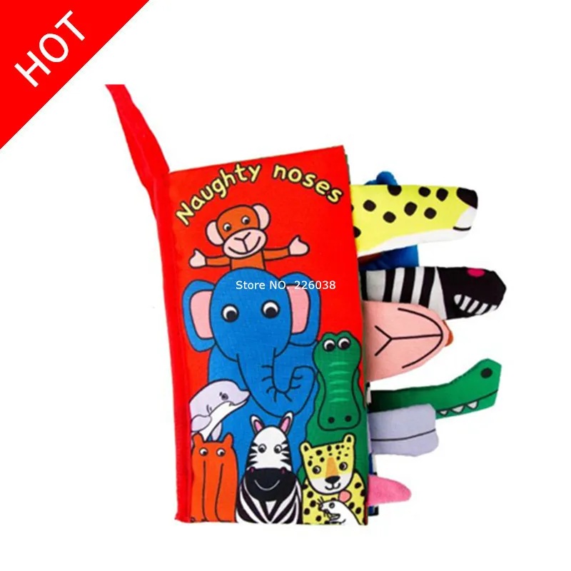 SZ47 Naughty Noses Детские игрушки, детские книги для раннего развития, тканевые книги для детей, Обучающие Развивающие книги, хвосты животных, динозавры SZ04 - Цвет: SZ47 Naughty Noses